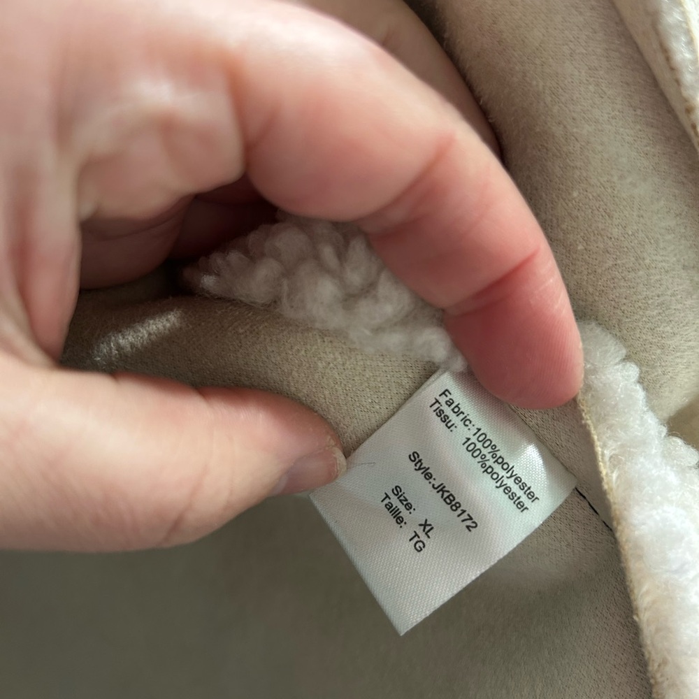 Elan faux fur Sherpa colour blocked coat - Picture 9 of 11